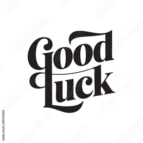 good luck letter hand written typography