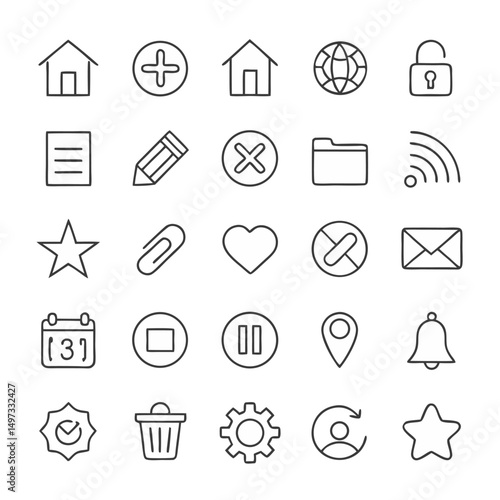 Wallpaper Mural Different Types of Icons set vector Torontodigital.ca