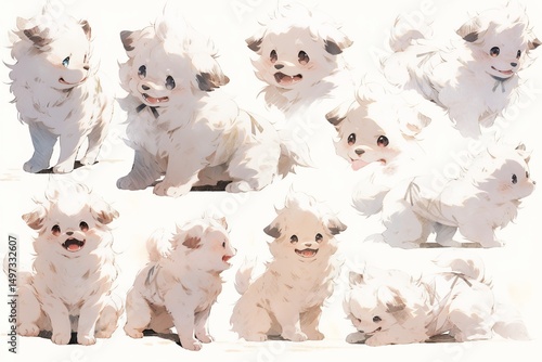 Anime dog vector