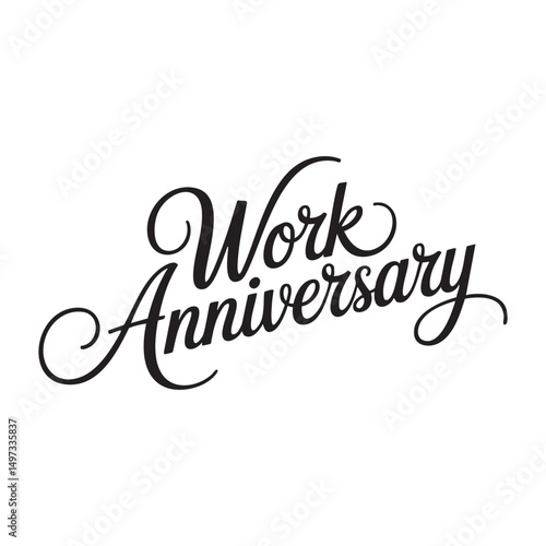 work anniversary hand lettering text design
