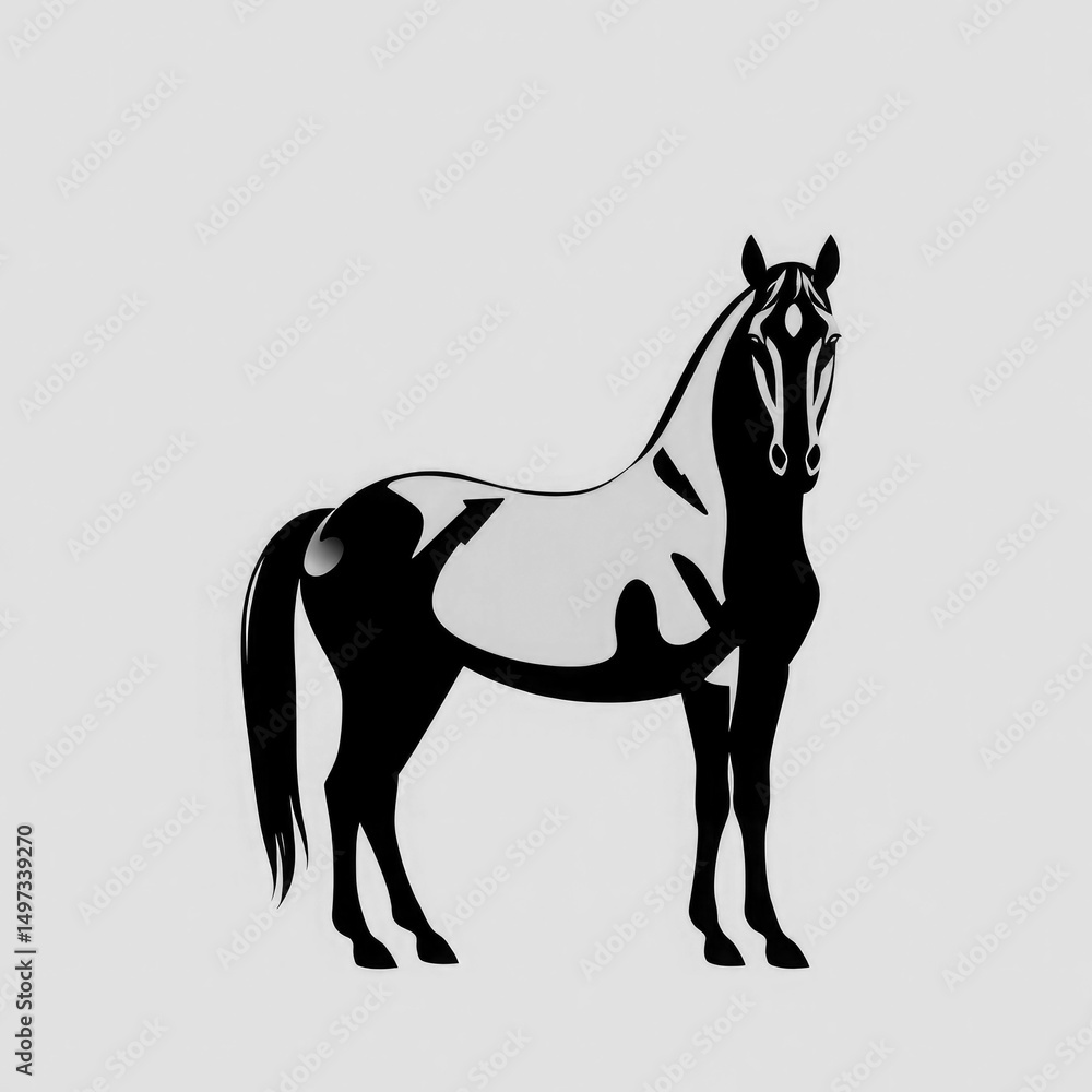Fototapeta premium horse vector illustration text with transparent background PNG and JPEG image