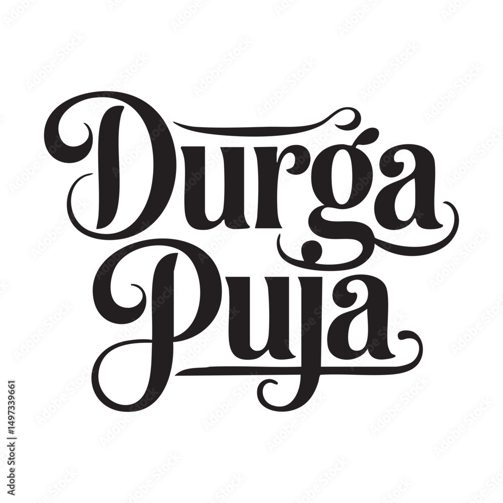 durga puja hand lettering text design durga puja hand lettering text design