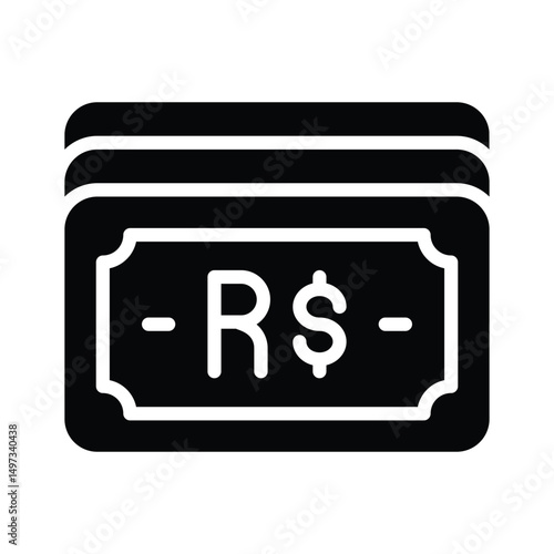 Brazilian dollar icon creatively designed in glyph style