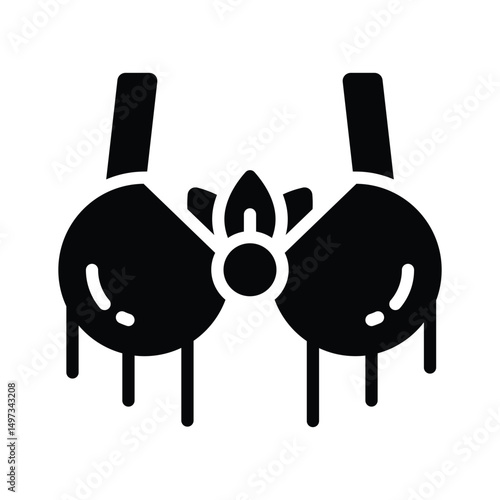 Well designed glyph icon showing carnival bra