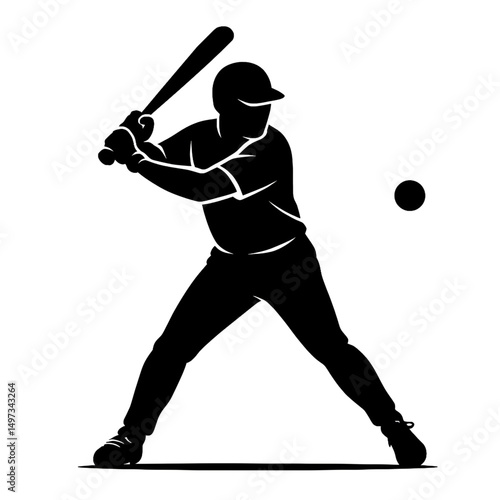 .black and white basheball     Illustration vector silhouette  style black hard  line art line drawing