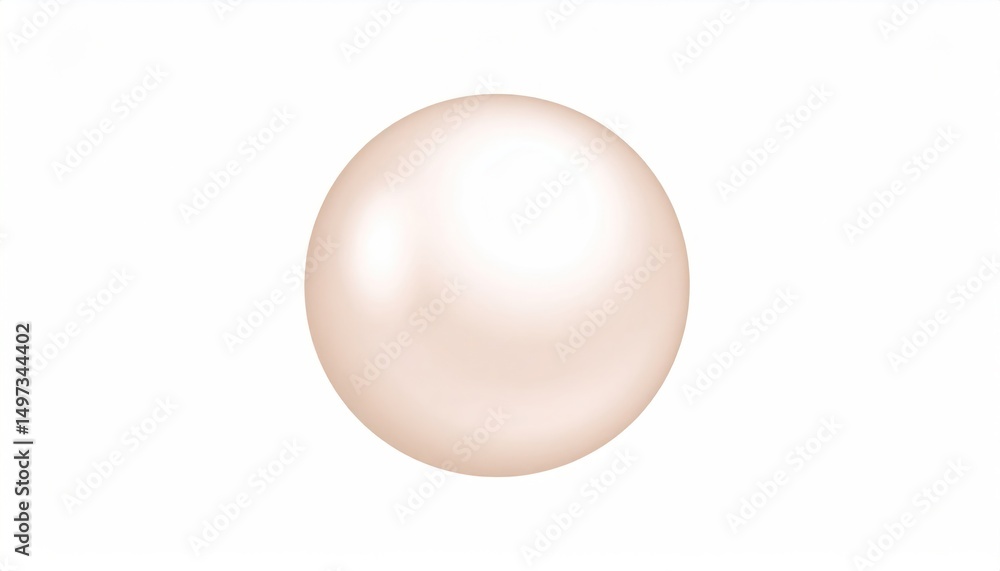 Obraz premium A Luminous Pearl Isolated on White Background Symbolizing Elegance and Purity