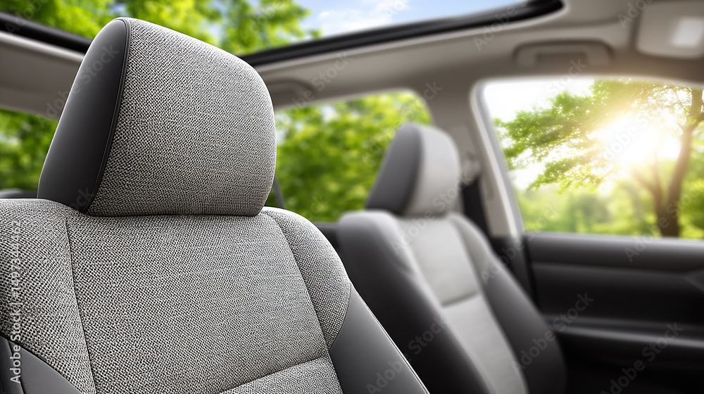 Fototapeta premium Comfortable Car Interior with Nature View
