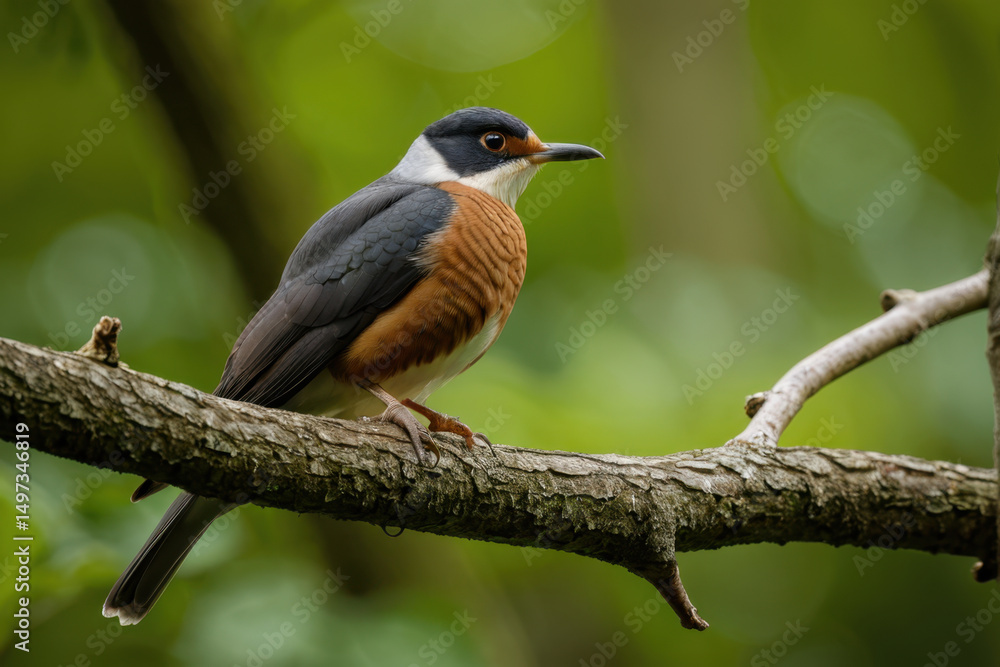 Obraz premium A small bird sitting on a tree branch