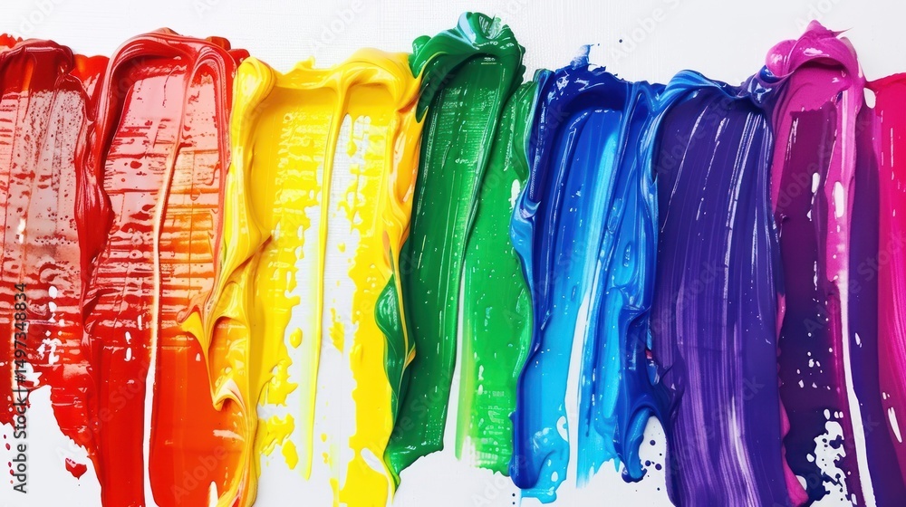 Fototapeta premium Vibrant rainbow paint strokes
