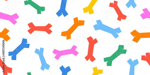 Colorful dog paw pattern in flat and firm style. Creative pop art background with pet theme.
