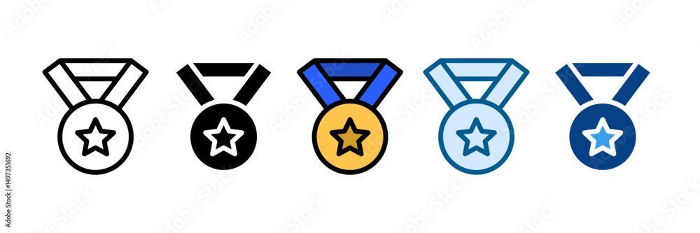 Awards Medal Icon Set Multiple Style Collection Awards Medal Icon Set Multiple Style Collection