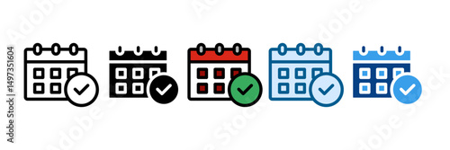 Calendar Schedule Icon Set Multiple Style Collection