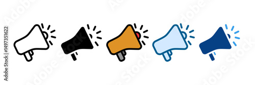 Megaphone Icon Set Multiple Style Collection