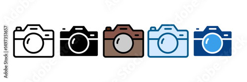 Camera Photography Icon Set Multiple Style Collection