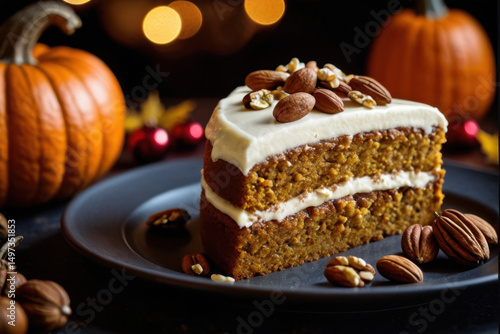 Wallpaper Mural A slice of carrot cake sits on a plate, ready to be served Torontodigital.ca