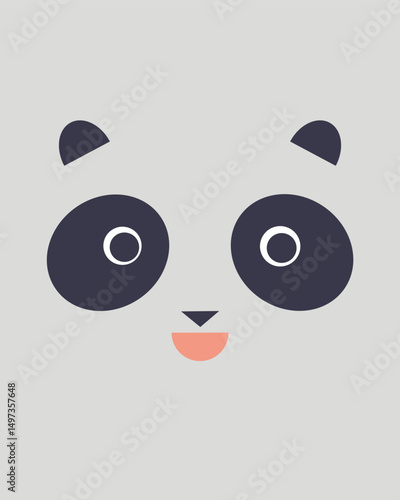 Raccoon character. Cartoon cute face of animal for baby card, poster, printing on fabric, postcard, wrapping paper. Flat vector illustration in a simple style. Picture for applique