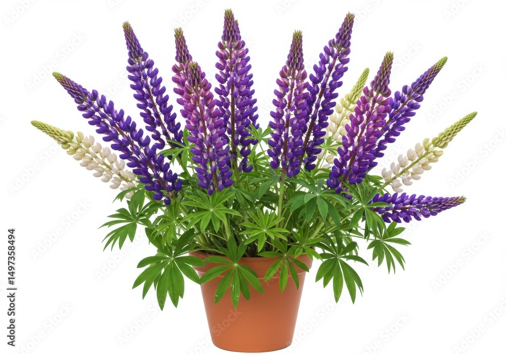 Lupine flower arrangement isolated on white background Lupine flower arrangement isolated on white background