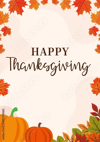 Happy Thanksgiving Day, celebration illustration background, social media post, thanksgiving greeting autumn concept