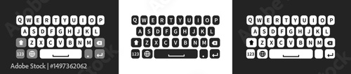 Mobile Phone Keyboard Interface – QWERTY Chat Template in Flat Vector Style