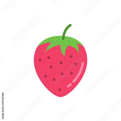 Stylized strawberry icon with transparent background, appealing and modern design