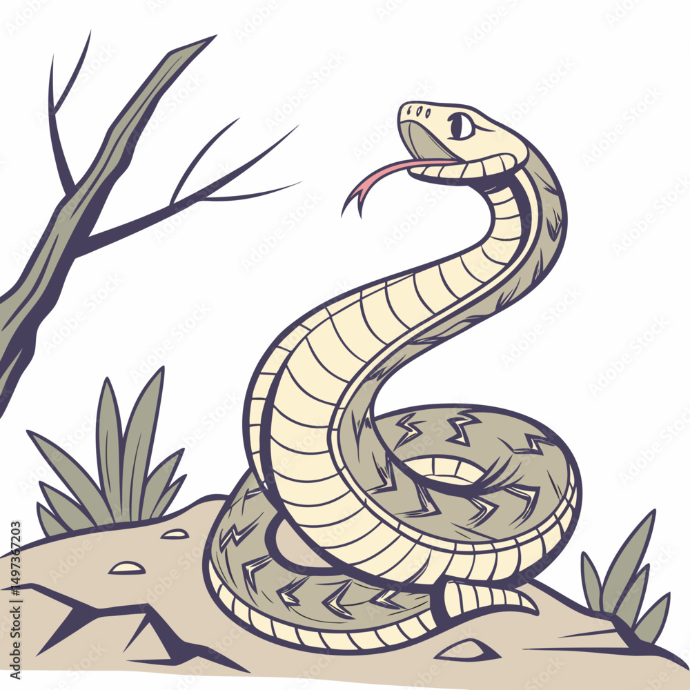Fototapeta premium snake on a white background
