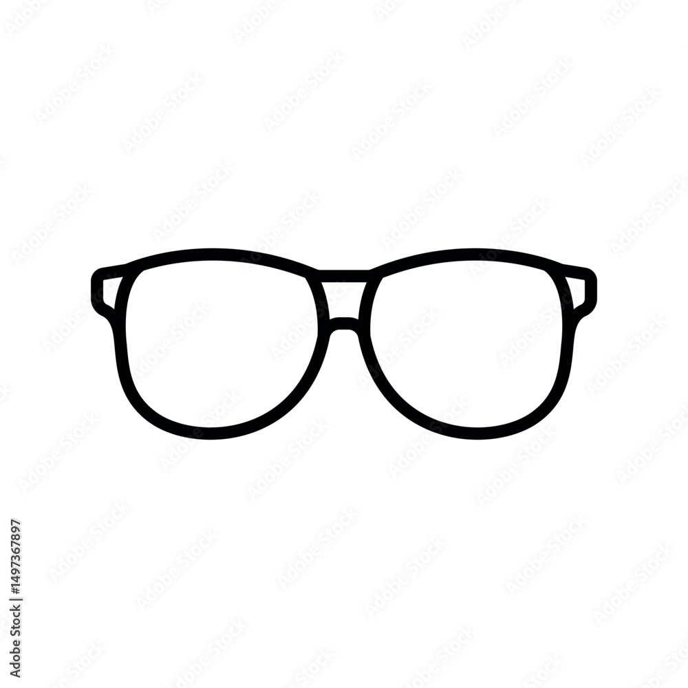 Fototapeta premium blue light glasses black line icon for digital and print projects.