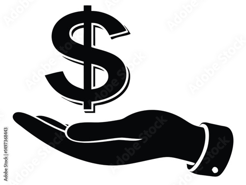 Hand holding golden dollar sign, a symbol of finance and wealth