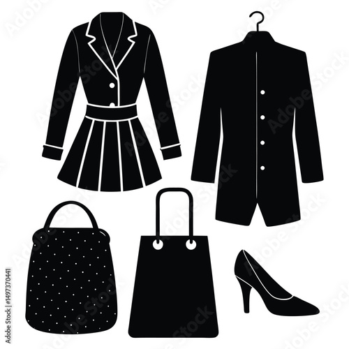 Fashion Designer element isolated high-end fashion clothing on white background