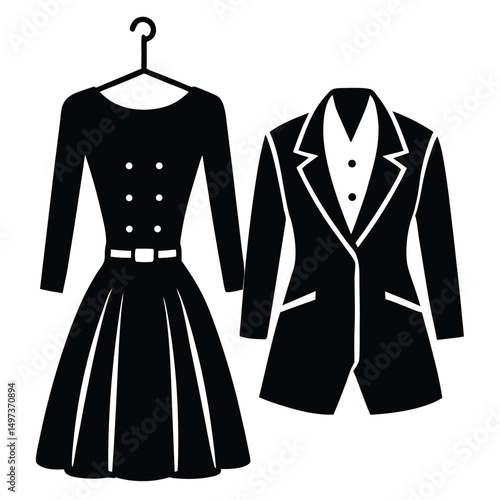 Fashion Designer element isolated high-end fashion clothing on white background