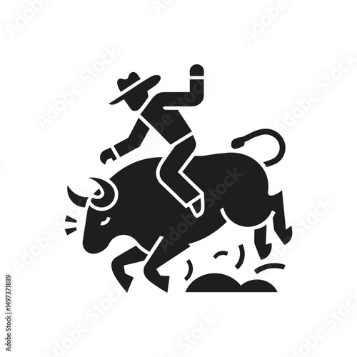 Bull Rider Rodeo Icon