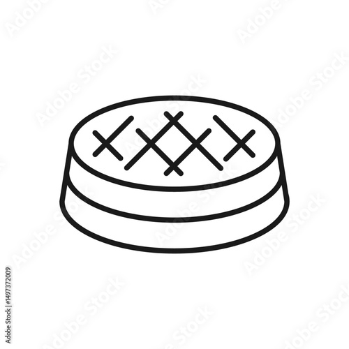 Vector illustration of a waffle on a white background. Food theme icon with line style