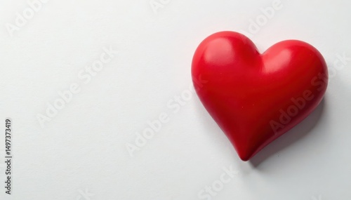 Wallpaper Mural Bold red heart shape on seamless white texture, white texture, design Torontodigital.ca