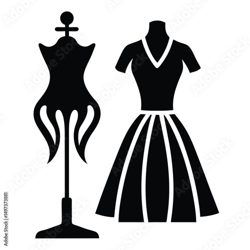 fashion designer element isolated model styling on white background