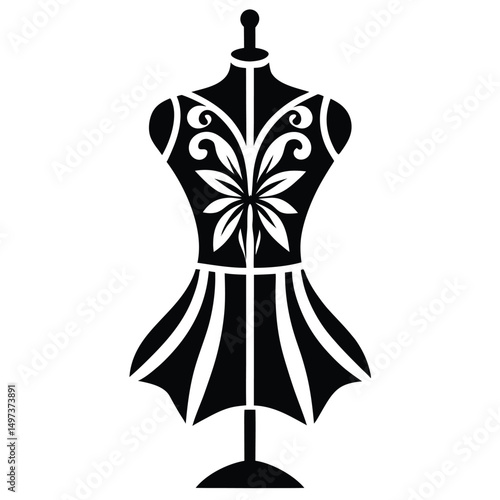Fashion Designer element isolated pattern cutting on white background