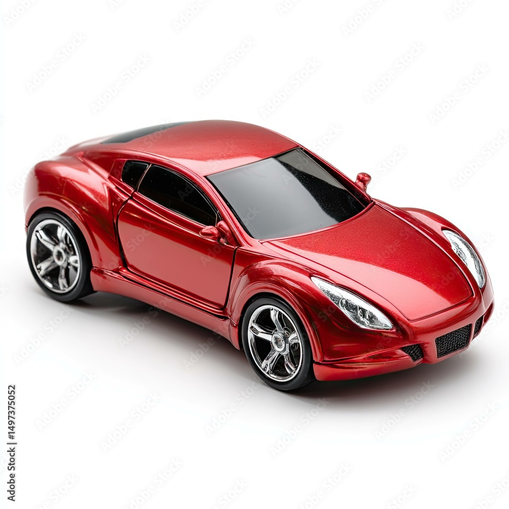 Naklejka premium Red Sports Car Toy Model