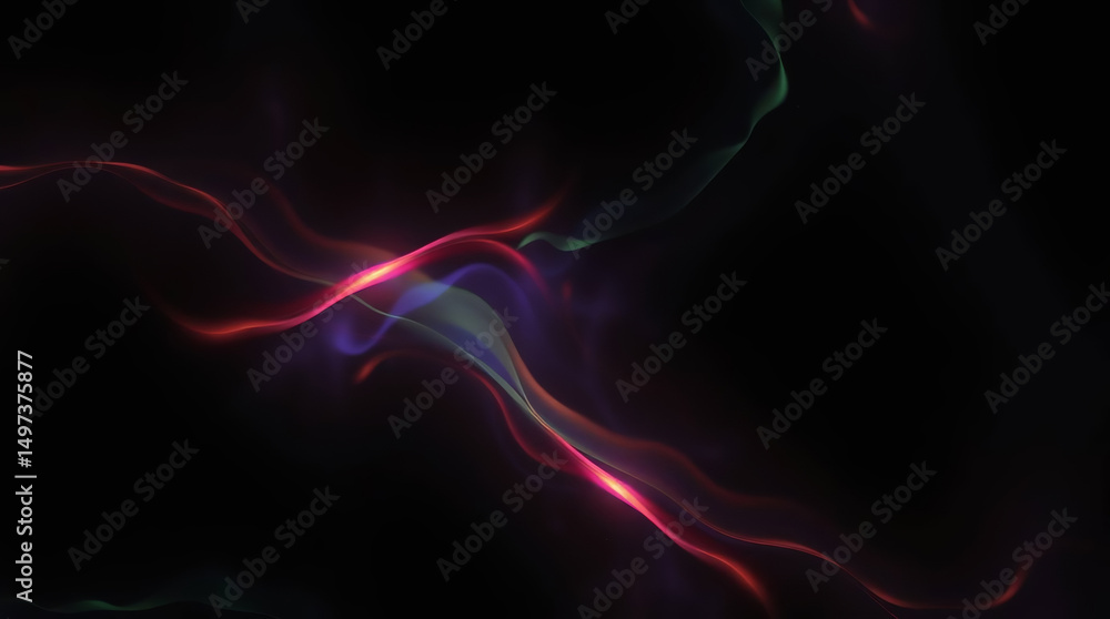 Fototapeta premium Glowing Neon Light Trails on Dark Background