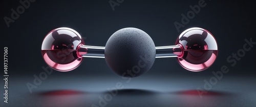 bonding of atoms each other to form  co2  molecule as model for  students  its shinny surface looks amazing 