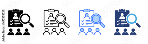 Recruitment icon sheet multiple style collection