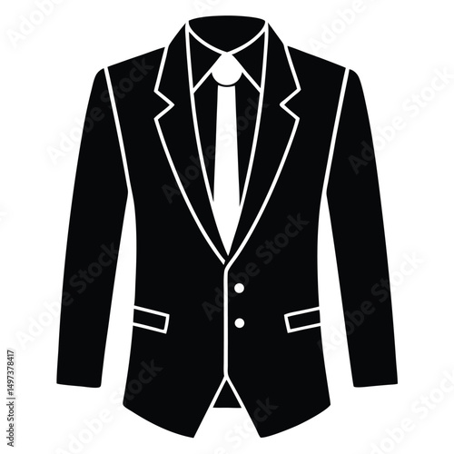 fashion designer element isolated tailored suit on white background