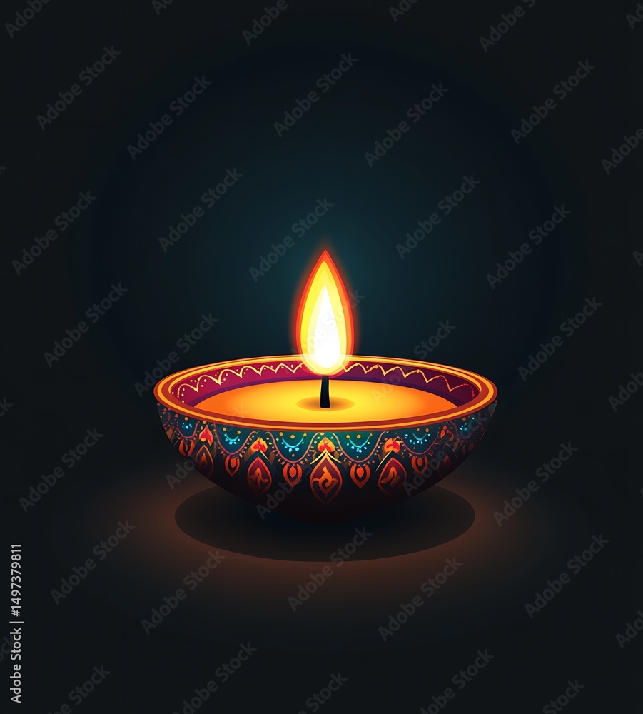 Diwali Celebration with Lamps and Rangoli Diwali Celebration with Lamps and Rangoli
