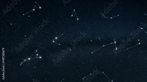 Constellations in a Starry Night Sky Astronomy Background