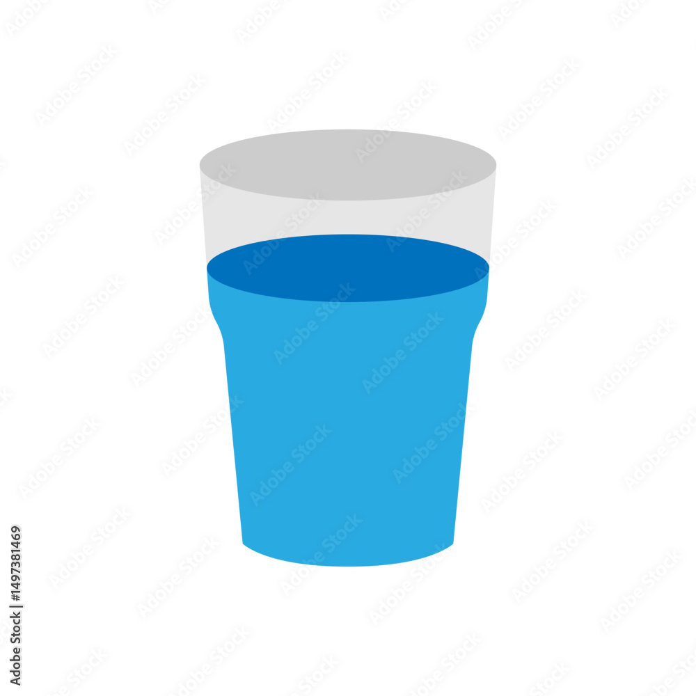 Vector illustration of a glass of water on a white background. Drinks theme icon with flat style Vector illustration of a glass of water on a white background. Drinks theme icon with flat style