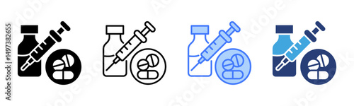 Medicine icon sheet multiple style collection