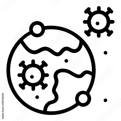 world pandemic virus icon line