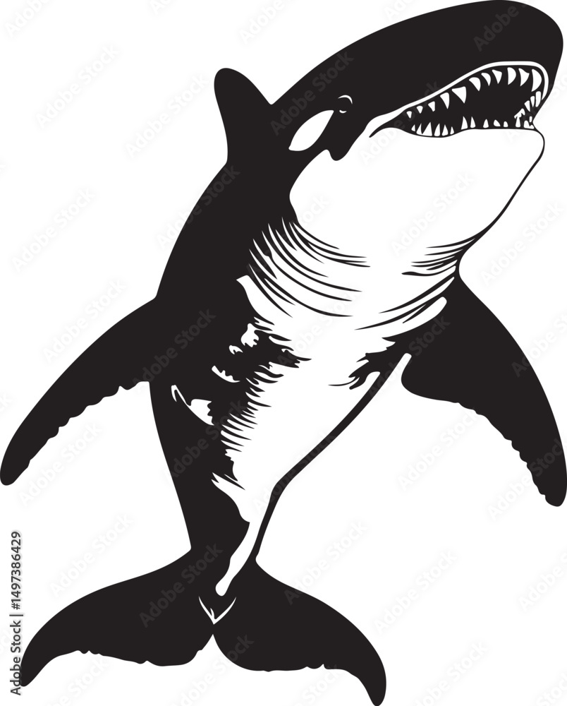 Obraz premium vector illustration of a shark