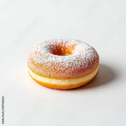 Single Donut on White Background