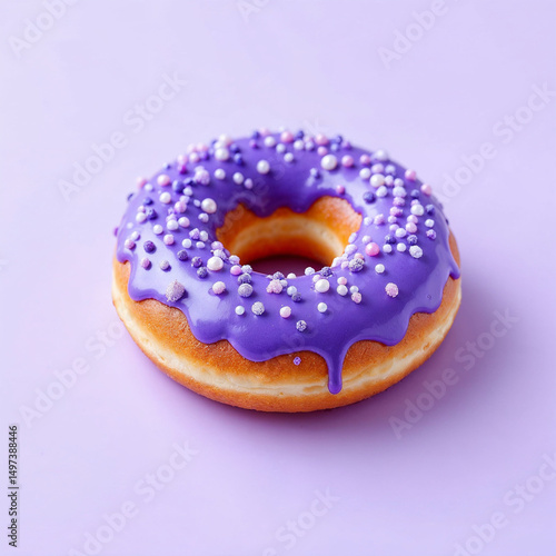 Single Donut on White Background