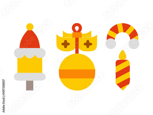 Marry christmas icons set