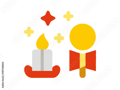 Marry christmas icons set