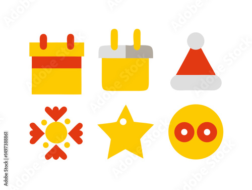 Marry christmas icons set